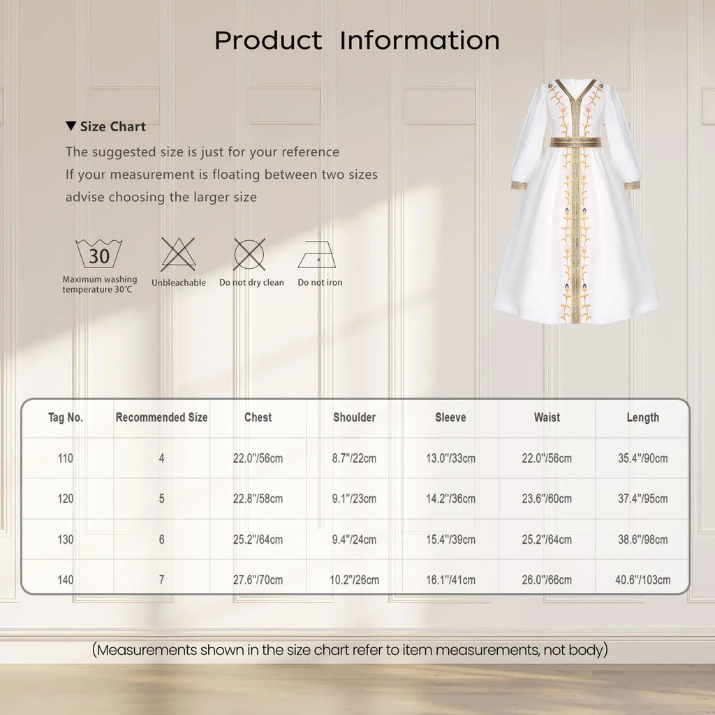 Girls' Printed Abaya Gown