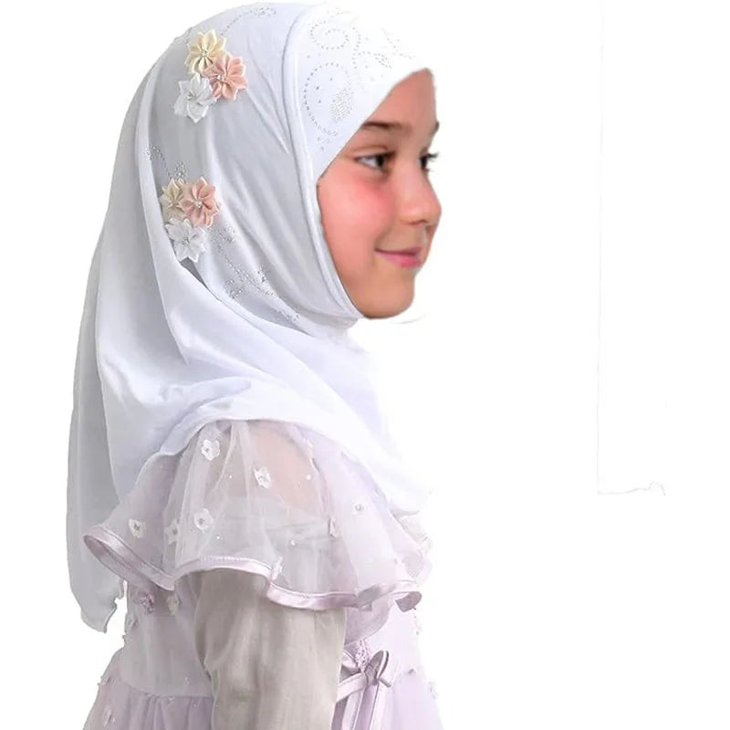 Girls' Instant Hijab with Flowers