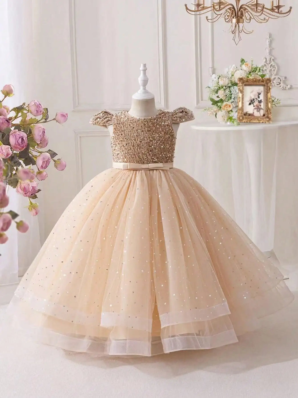 Girls' Sequin Princess Party Dress