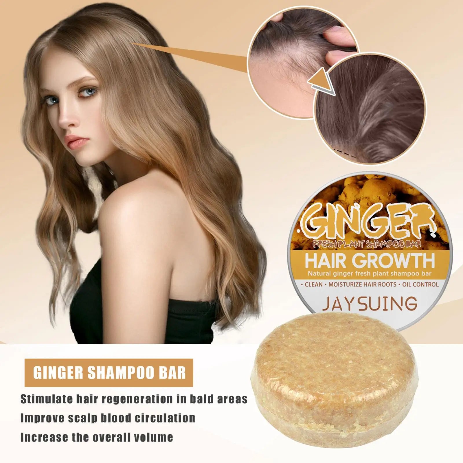 Ginger Shampoo Soap Handmade Hair Shampoo Soap Strengthen Hair Roots Cold Processed Shampoo Bar Plant Hair Shampoos Hair Care