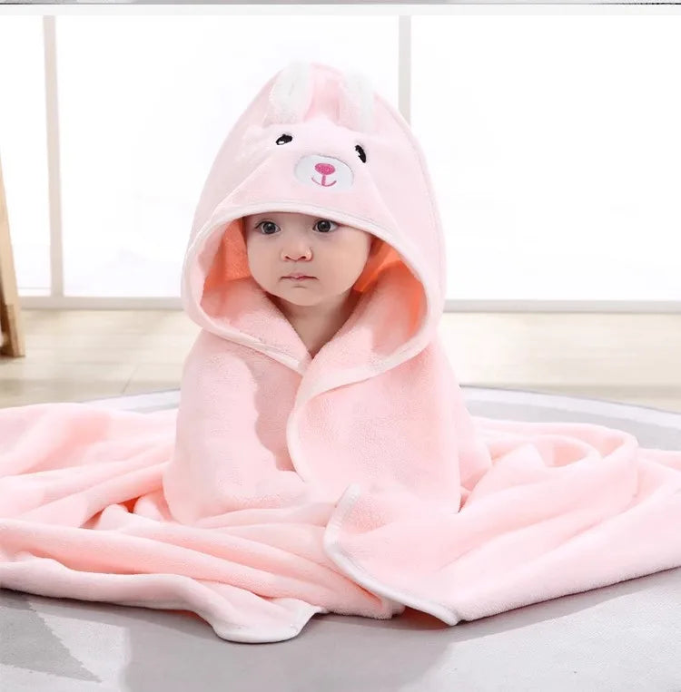Kids' Hooded Coral Fleece Bathrobe
