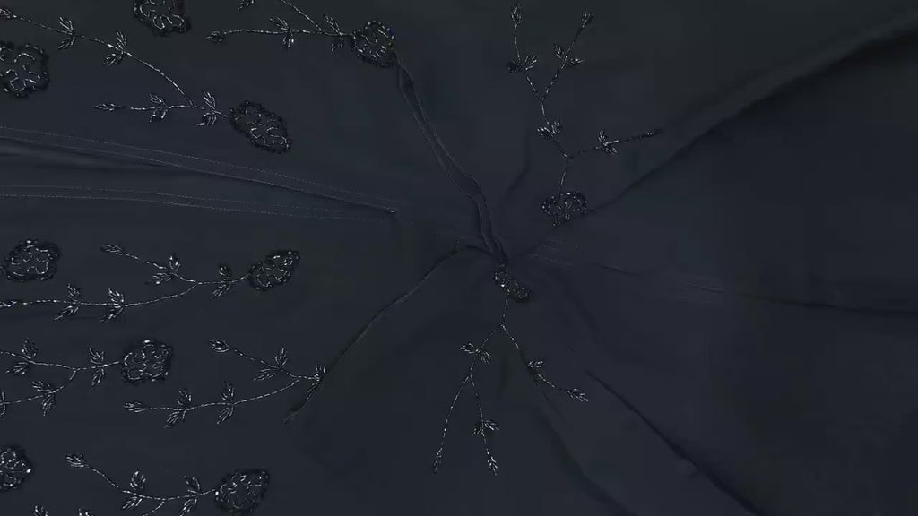 Women's Royal Purple Willow Embroidered Emirati Abaya | عبايا إماراتية بنفسجية مطرزة