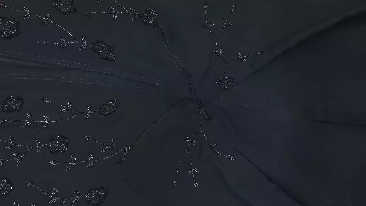 Women's Royal Purple Willow Embroidered Emirati Abaya | عبايا إماراتية بنفسجية مطرزة