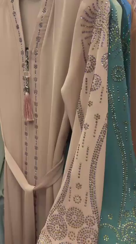 Girls' Embroidered Abaya - Multiple Colors